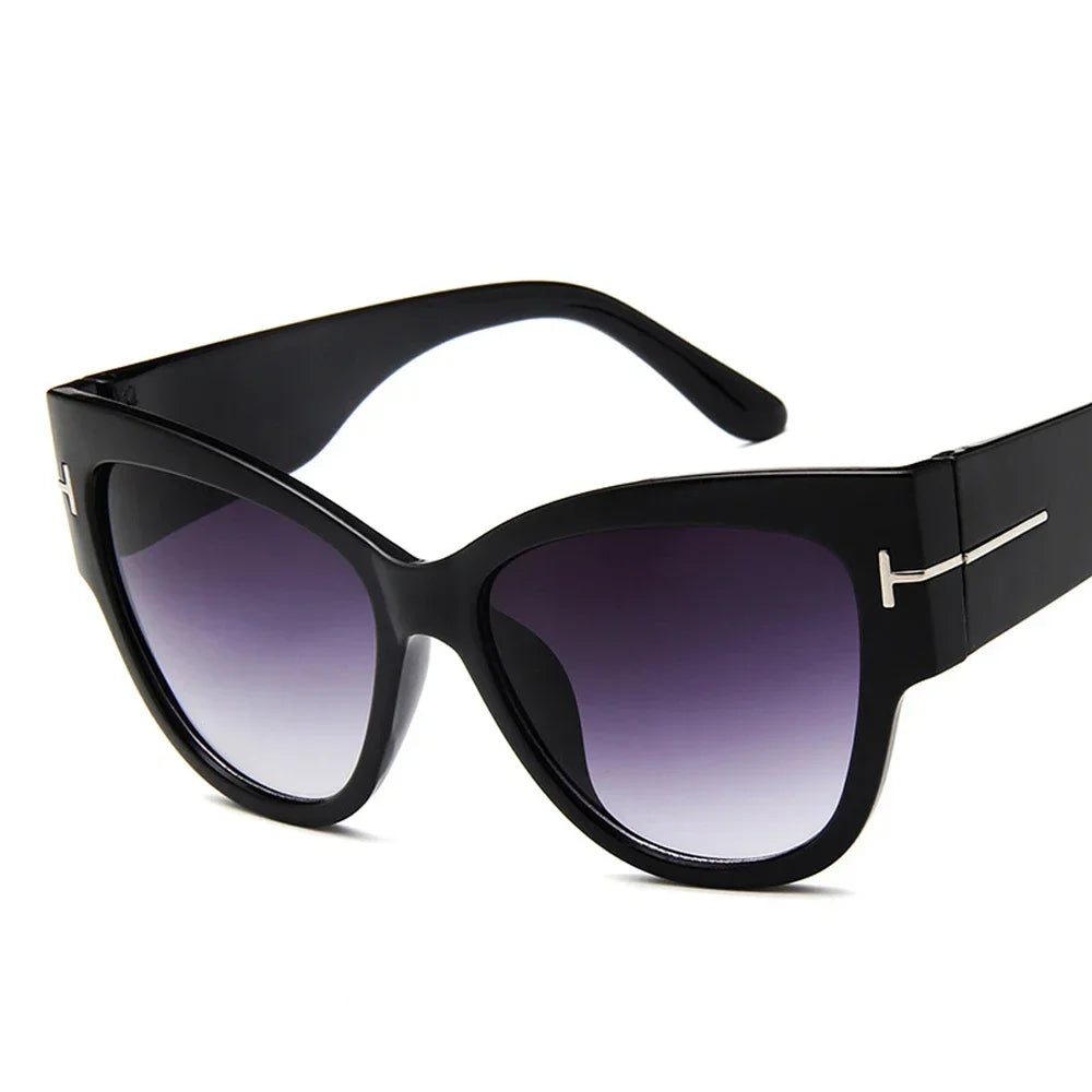 Black Cat Eye oversized Sunglasses