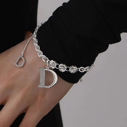 Zircon D-Letter Bracelet & Necklace