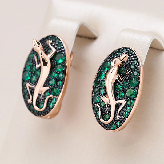 Zircon Lizard Earrings