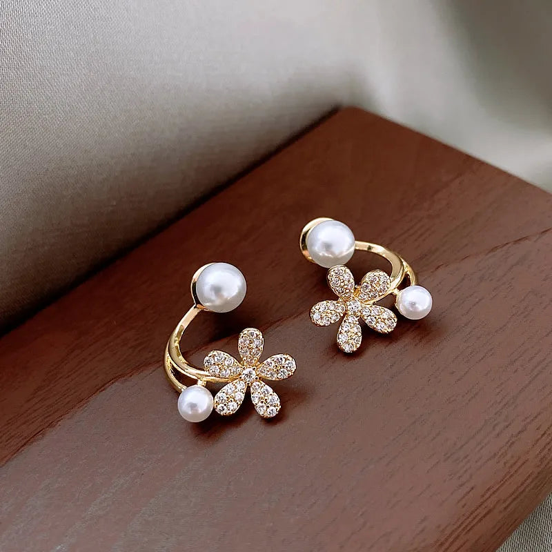 Pearl Flower Earrings