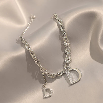 Zircon D-Letter Bracelet & Necklace