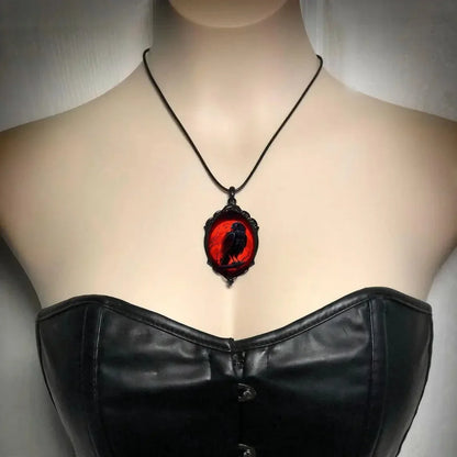 Gothic Glass Charm Necklace